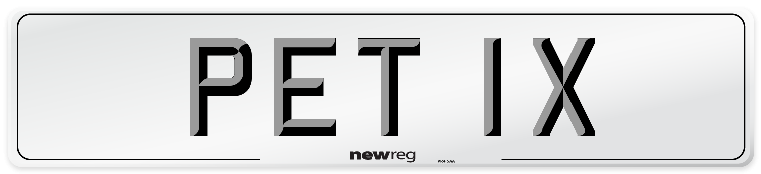 PET 1X Number Plate from New Reg